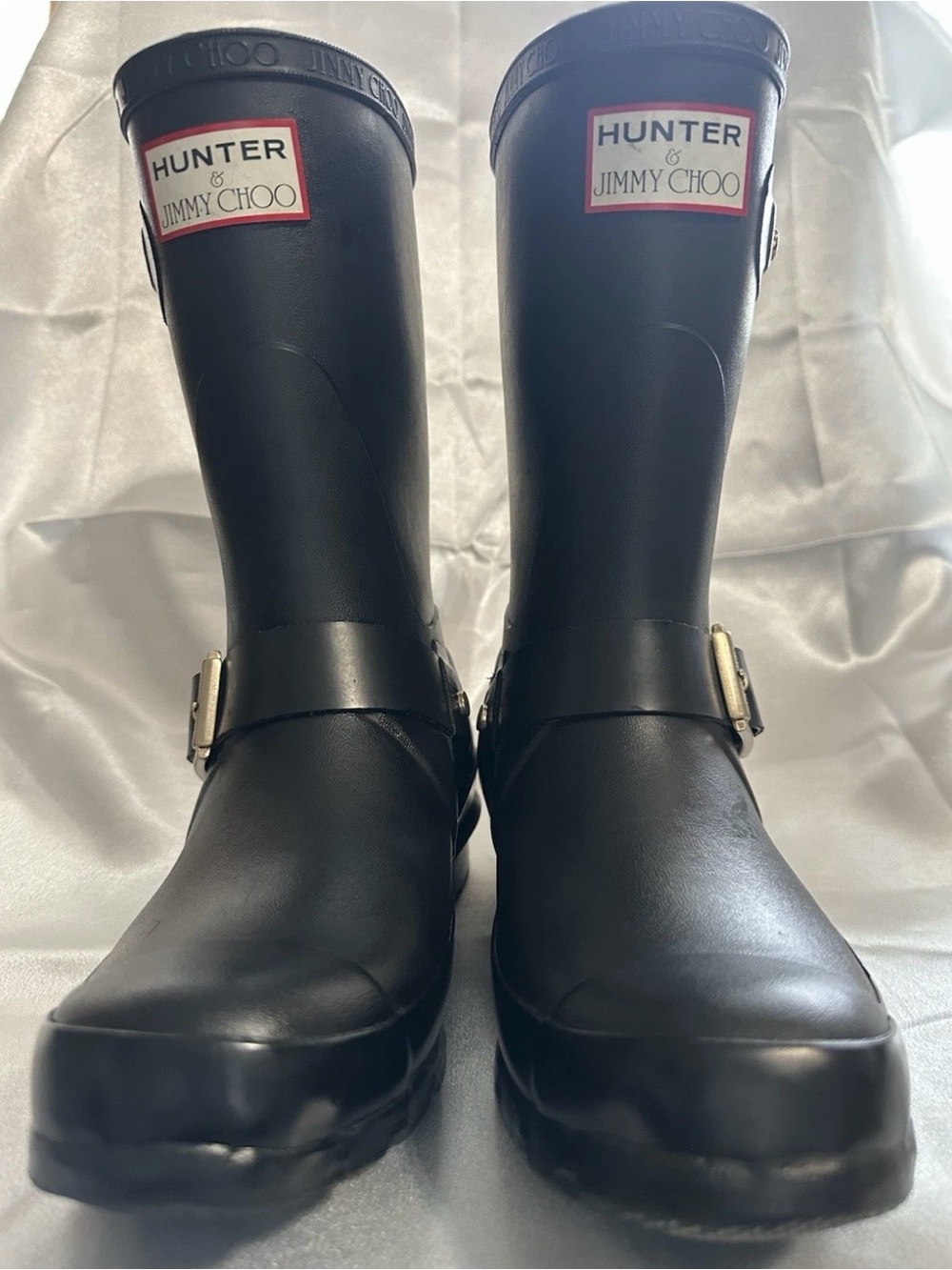 Jimmy Choo Black Hunter Collaboration Matte Rain Boots